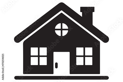 Home silhouette house icon simple black outline vector illustration for real estate design
