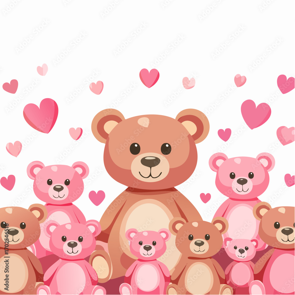 Naklejka premium Hintergrund pinke Teddys