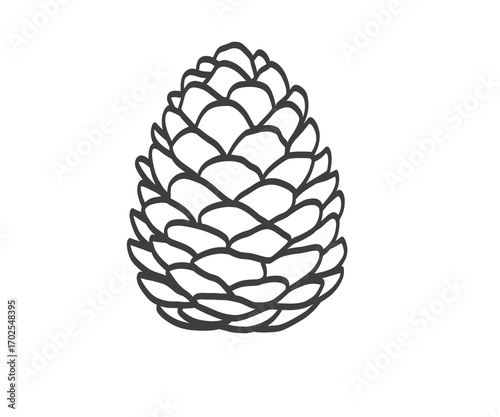 pine cone icon isolated on white
