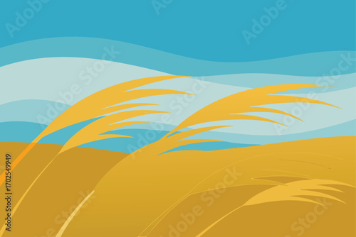 Prairie with Tall Golden Grasses