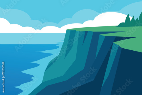 Cliffside Overlooking Ocean Waves
