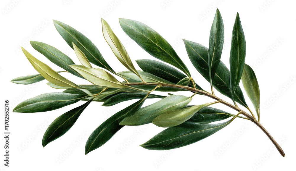 Obraz premium Detailed illustration of an olive branch (1)