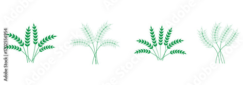 Wheat silhouette collection. Ear of wheat symbols. eps 10