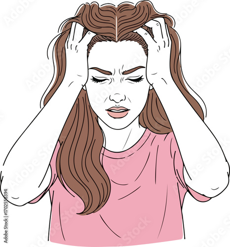 Woman Frustrated with Hands on Head stressed overwhelmed