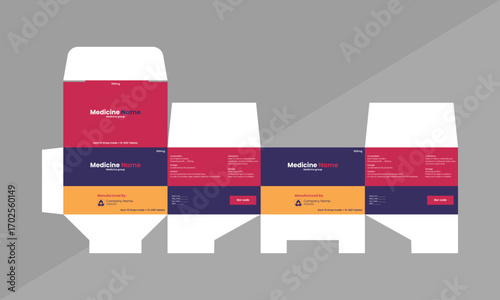 Medicine box package design template