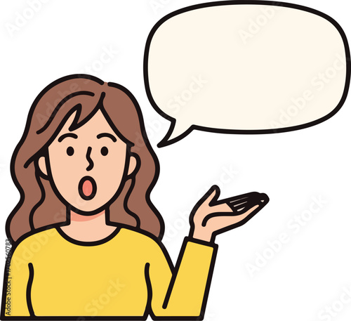 Woman with Open Mouth and Hand Gesture White Background girl female