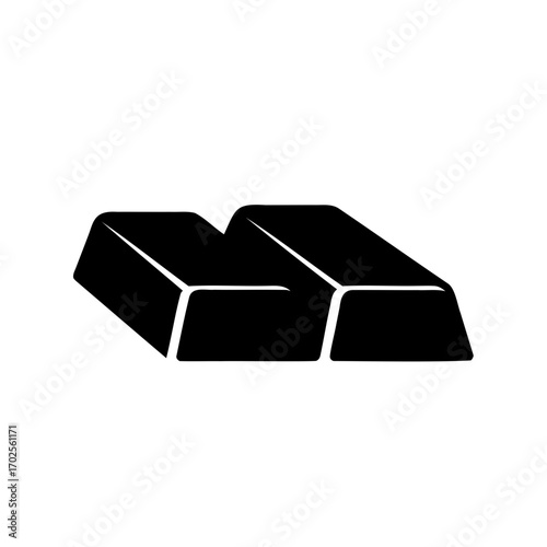 Solid Black Image Depicting Two Stacked Gold Bars in a Simple Style