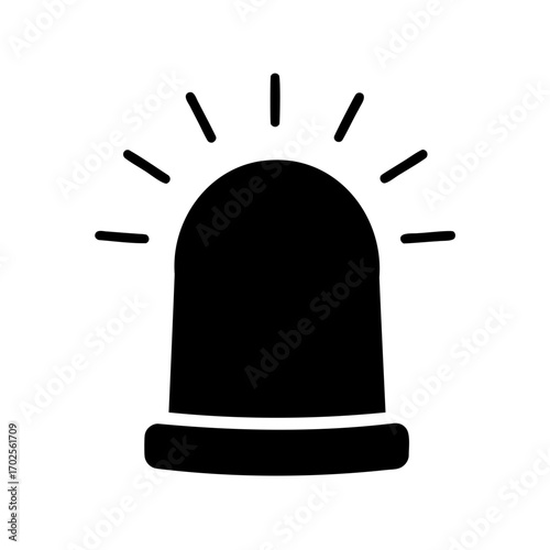 Emergency siren icon in black, symbol for emergency vehicles in danger situations