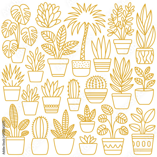 Seamless pattern of wheat ears, coffee, and other food items