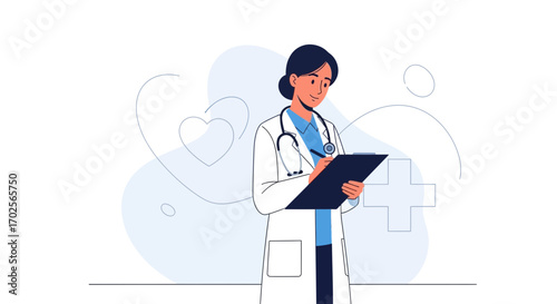 Medical Professional Writes Notes For Hospital, Healthcare, And Wellness Situations
