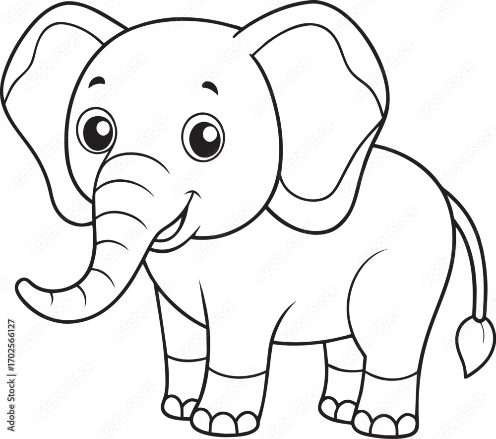 Naklejka premium This design features an iconic elephant illustration, emphasizing strength, wisdom, and grace. The elephant is depicted with detail, focusing on its trunk, tusks, and large ears, reflecting a powerful