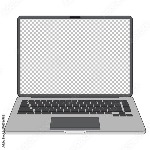 Laptop Vector Mockup with Blank Screen