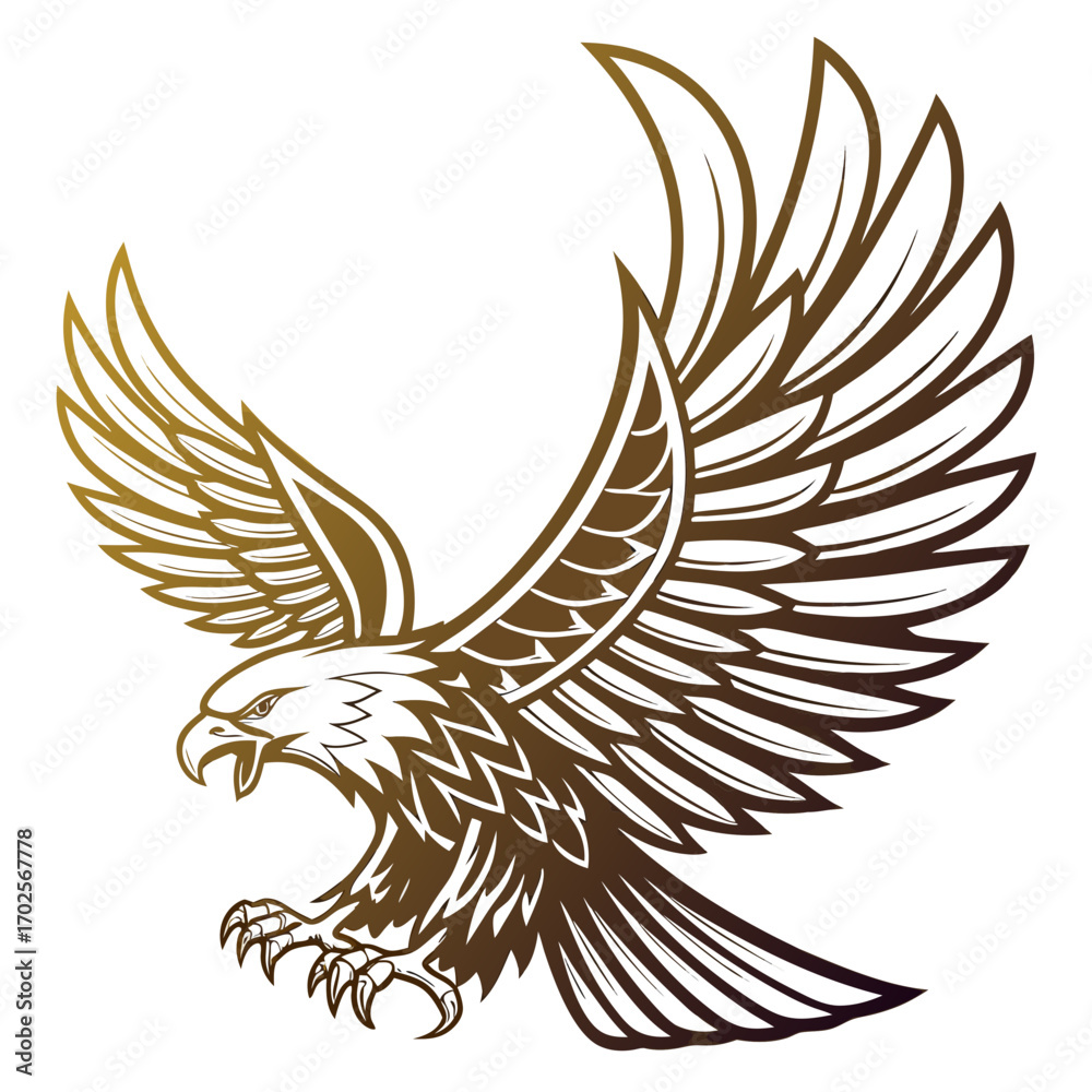Fototapeta premium Golden eagle vector illustration for your design
