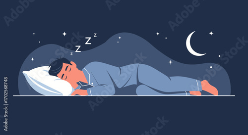 Peaceful Slumber Depicted In A Serene Illustration of Rest And Nighttime