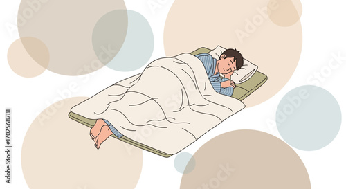 Peaceful Slumber Depicted Vector Illustration Capturing Respose And Dreamlike Qualities