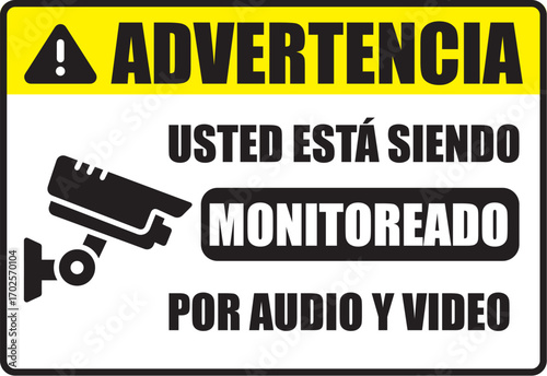 Rotulo para imprimir camaras de seguridad usted esta siendo monitoreado por audio y video