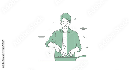 Person Preparing Food In The Kitchen And Practicing Culinary Skills Isolated On White