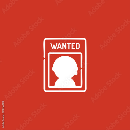 Wanted sign icon logo flat vector design