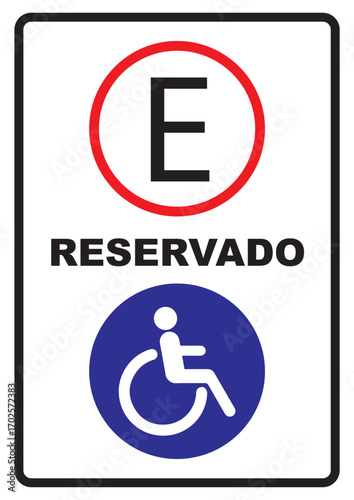 Rotulo para imprimir de espacio reservado para discapacitados