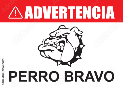 Rotulo para imprimir advertencia perro bravo