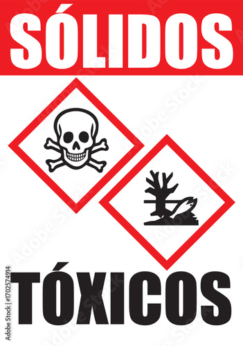 Rotulo para imprimir sólidos tóxicos