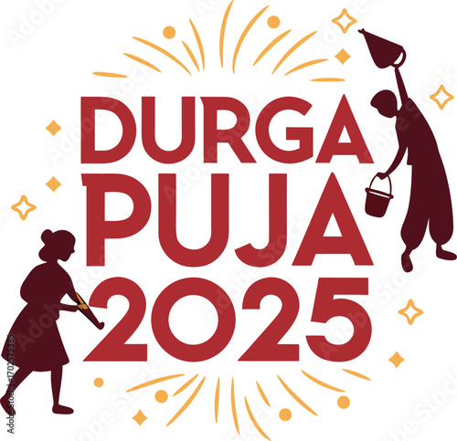 Durga Puja 2025 celebration with festive design elements perfect for holiday promotions
