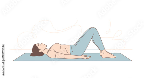 Relaxed Person Positioned On Exercise Mat, Promoting Peaceful Mindfulness and Well-being