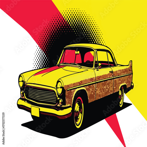 retro car vector illustration