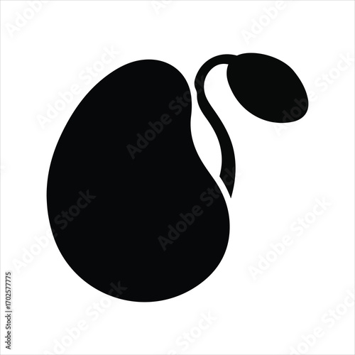 Black seedling icon symbolizing growth plant beginning new life nature agriculture organic