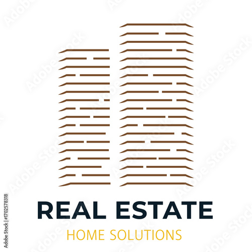 Real estate logo design illustration.