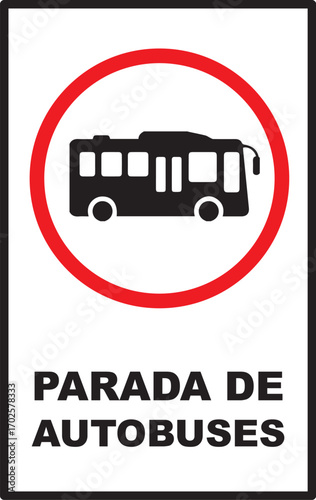 Rotulación señal de tránsito parada de autobus 