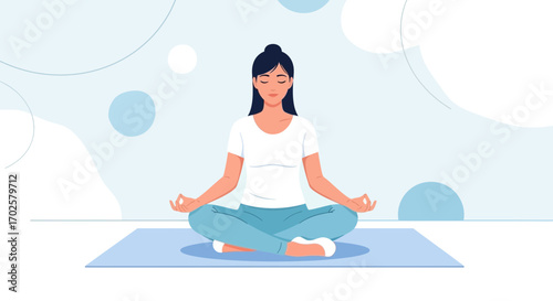 Serene Woman Meditating, Achieving Inner Peace, Harmony, And Tranquility In Quiet Place
