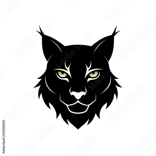 Mysterious glowing yellow eyes in complete darkness