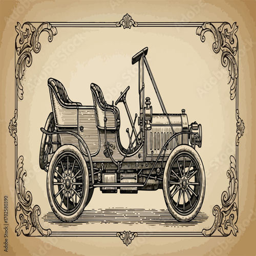 vintage car vector illustration
