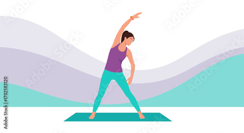 Woman Stretching Body Showing The Concept Of Health and Wellness Perfectly