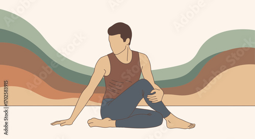 Yoga Practitioner Meditating and Performing Asana in a Calm and Peaceful Setting