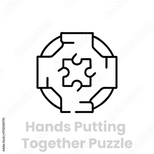 Hands putting together puzzle isolated on white background a symbol of teamwork, problemsolving, and collaboration, perfect for business or education