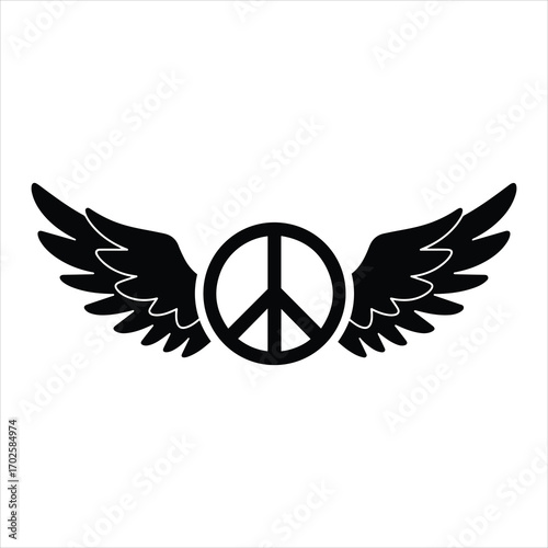 Symbol of peace with outstretched wings iconic design for harmony and freedom