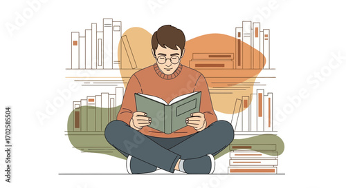 Young Man Lost In Literature: Absorbed Reading Experience Within a Relaxed Setting