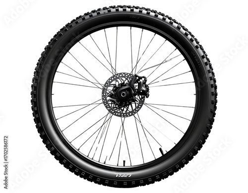 Classic Bicycle Wheel Isolated on White 