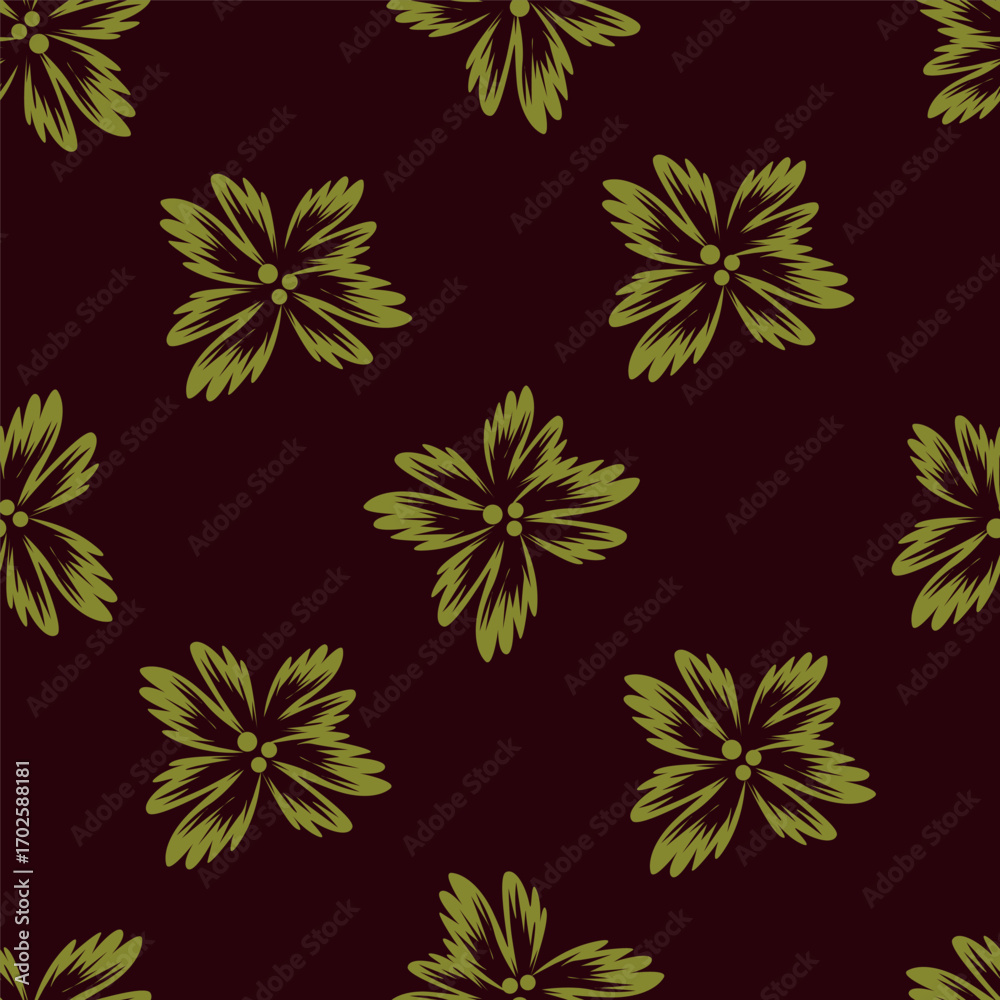 Fototapeta premium Vector design solid flower all over seamless pattern wrapping paper design, digital image printing factory textile 