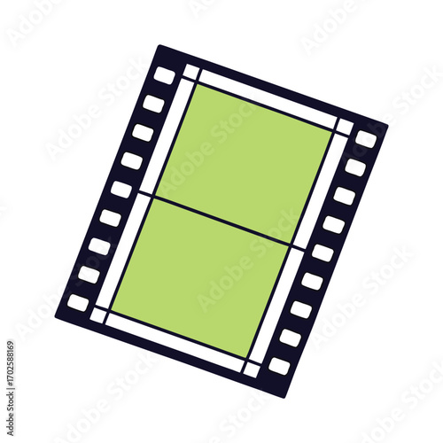 Vector art of film strip with green screen