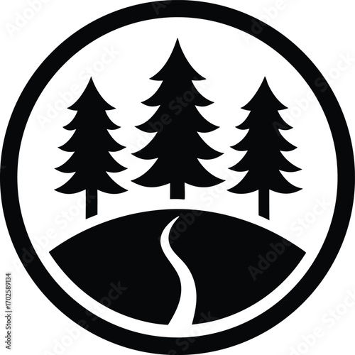 Forest conservation vector icon.