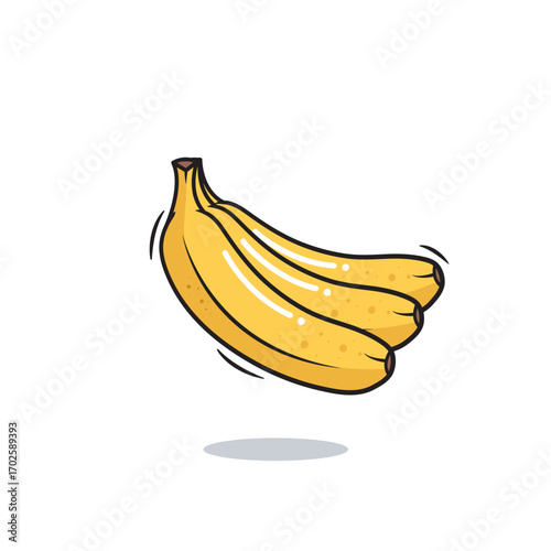 Vector Bunch Of Bananas Peeled Bananas Icon Cartoon Style On White Background Vector Illustration