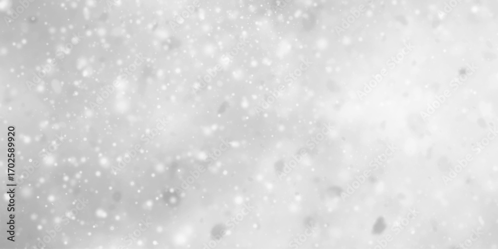 Abstract grayscale depiction of a cosmic nebula, snowfall bokeh background, abstract black snowflake background, Snow realistic falling on black background .