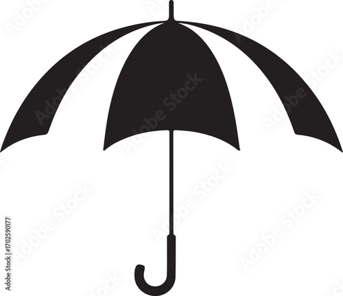 Minimalist Umbrella Silhouette Vector for World Mental Health Day (Oct 10)