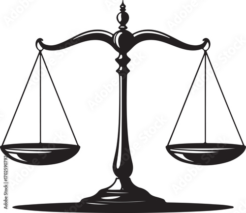 Clean Justice Icon on White Background — Vector Illustration