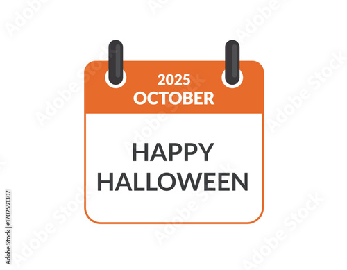 Happy Halloween October 2025 year calendar day