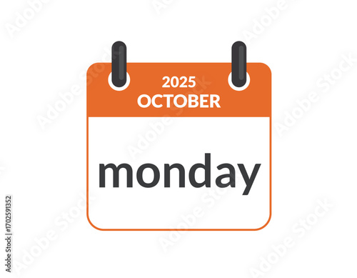 Monday of October 2025 year calendar day