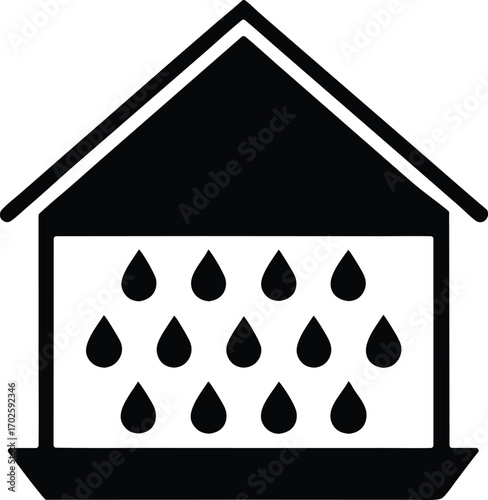 Rainwater harvesting vector icon.